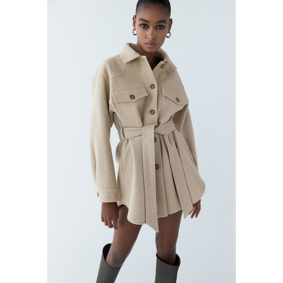 Zara belted shirt jacket - Picture 12 of 17